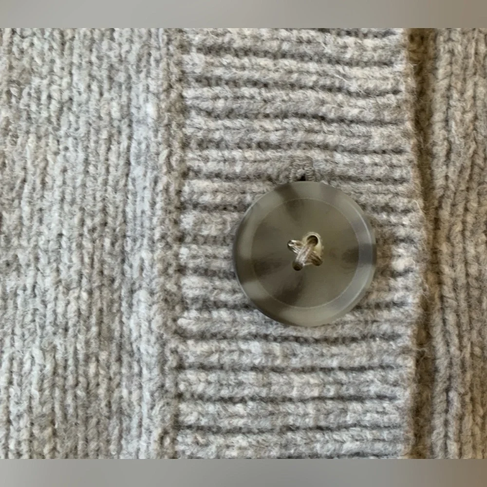 GAP Light grey Button-Front Ribbed Cardigan - Picture 7 of 9